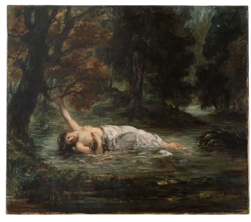 Eugène Delacroix
Ophelias Tod, 1844
Öl auf Leinwand, 55 x 64 cm