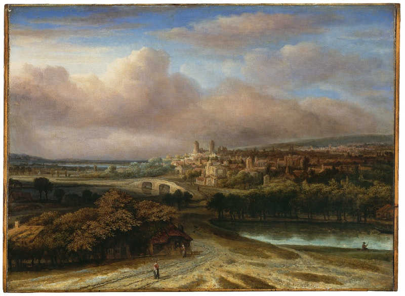 Philips Koninck
Landscape with River and Hillside Town 1651
Oil on canvas, 62,3 x 84,3 cm