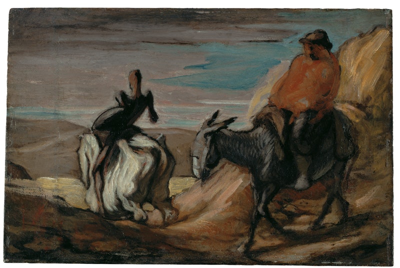 Honoré Daumier
Don Quixote and Sancho Panza c. 1865–1870
Oil on panel, 29,7 x 45,0 cm