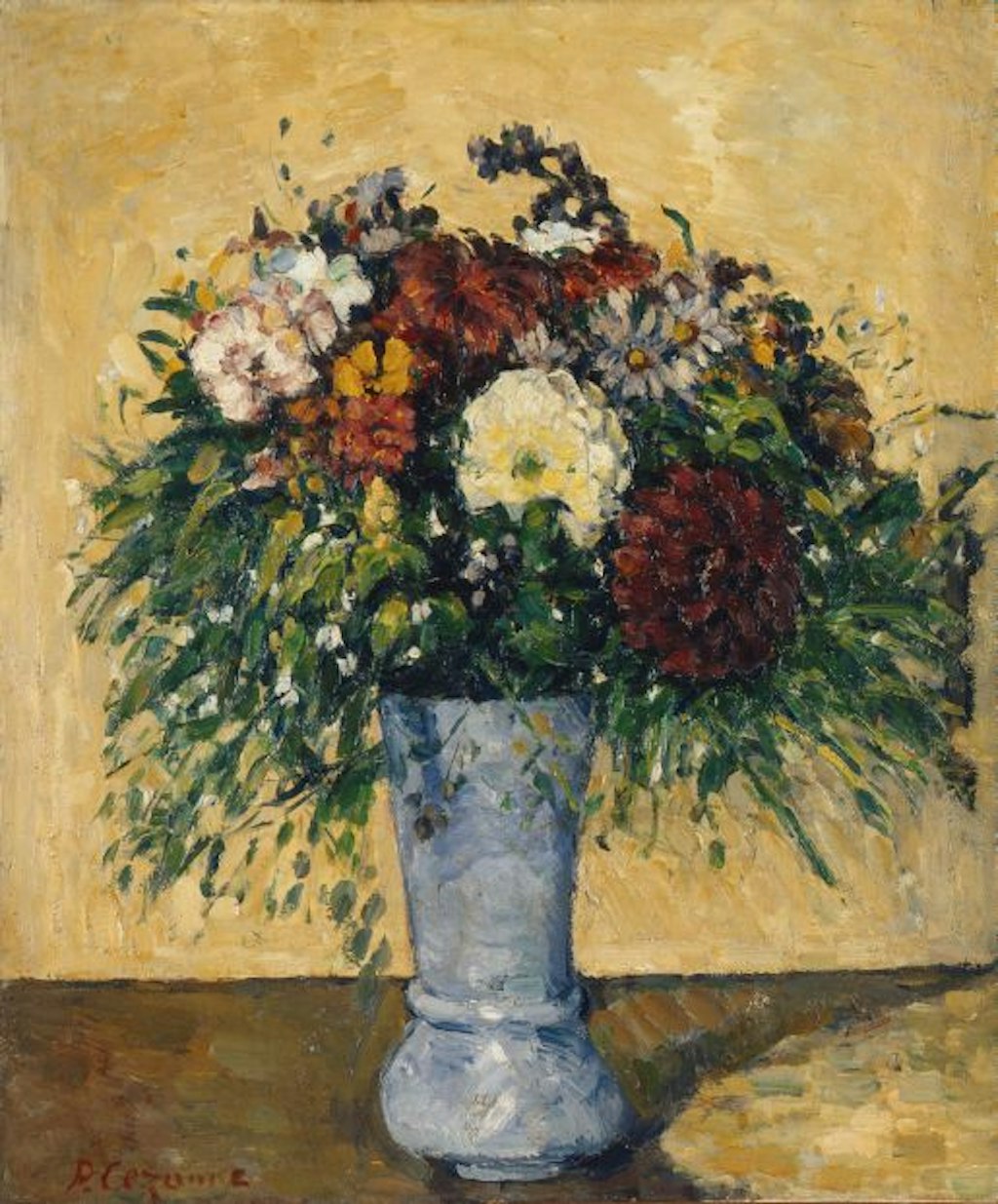 Paul Cézanne, Fleurs dans un vase, vers 1877, Huile sur toile, 55,2 × 46 cm, Musée de l’Ermitage, Saint-Pétersbourg